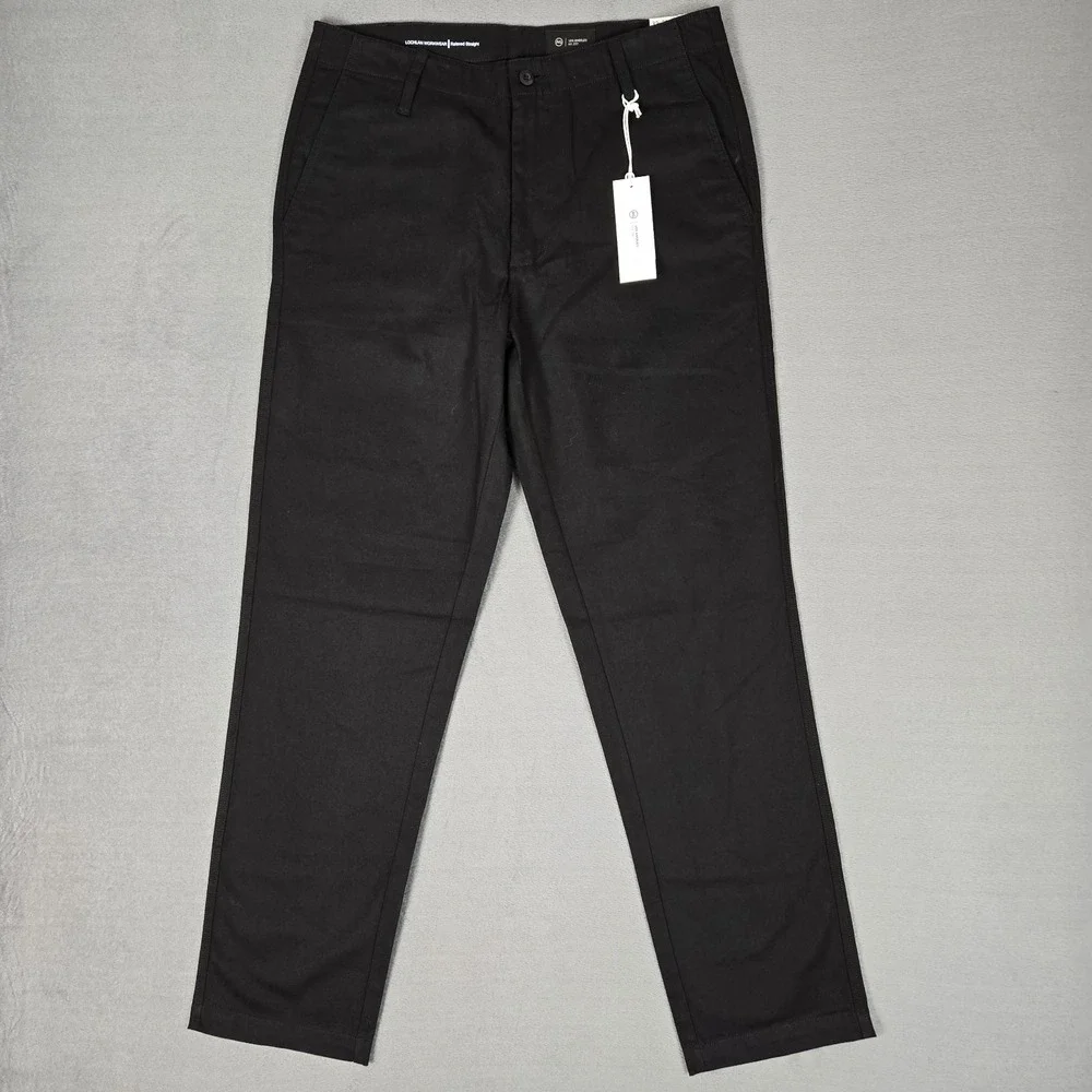 Adriano Goldschmied Pants Mens 32x32 Lochlan Black Relaxed Straight Trouser NWT